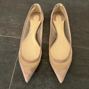 Pink christian louboutin flats size 6